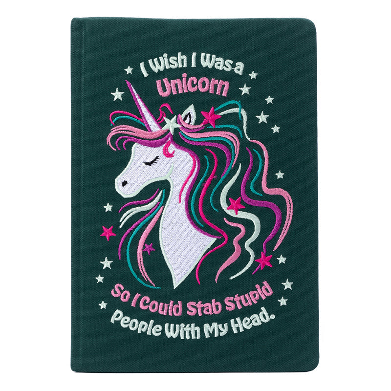 I Wish I Was a Unicorn Embroidered Journal Hardcover Book