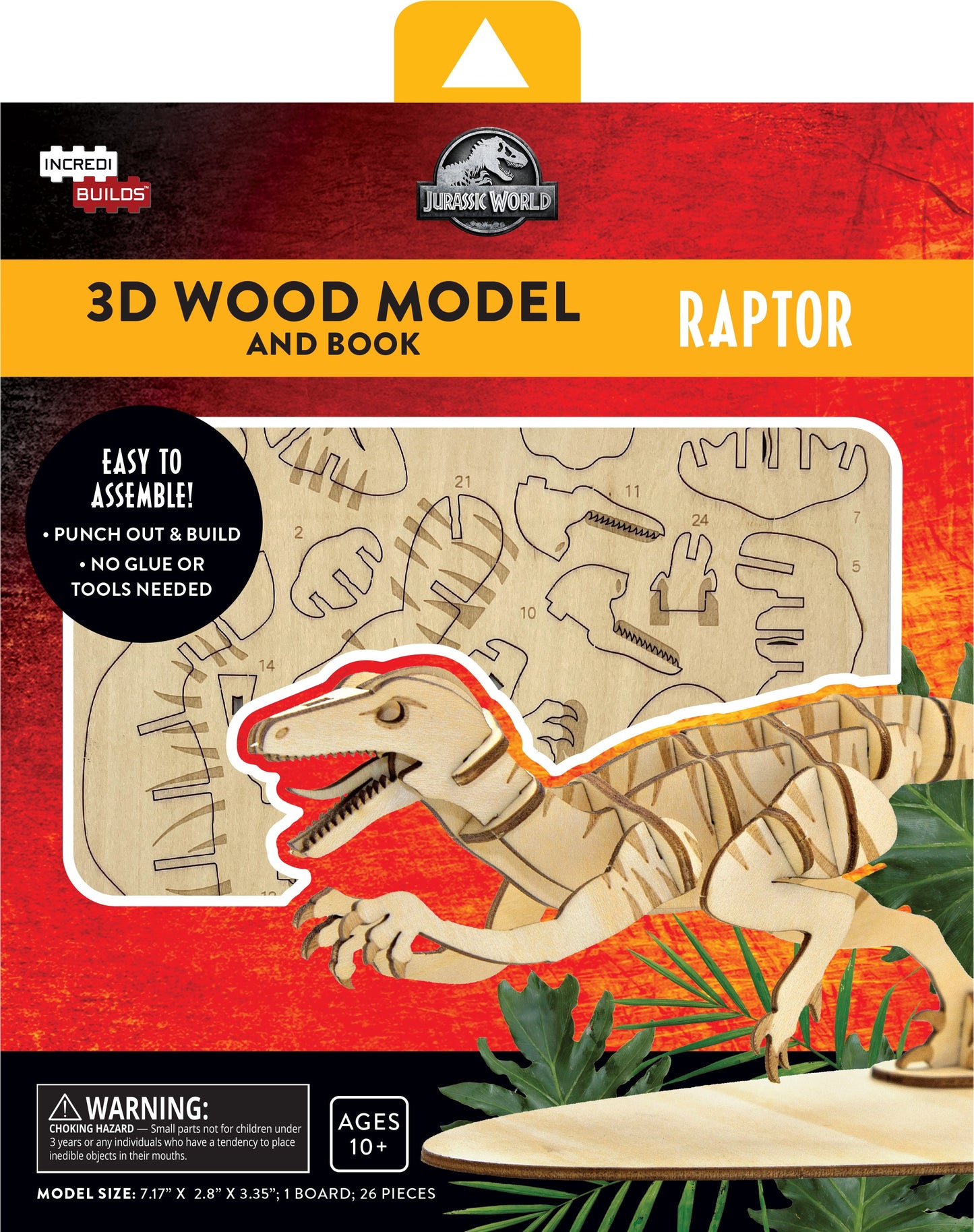 IncrediBuilds: Jurassic World: Raptor 3D Wood Model and Book