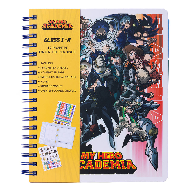 My Hero Academia: Class 1-A 12-Month Undated Planner Hardcover Book