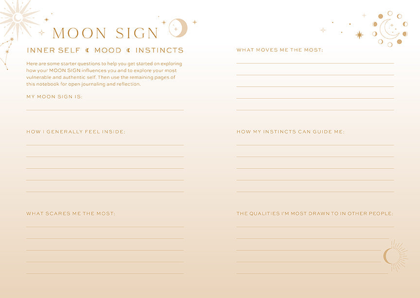 Sun Moon Rising Astrology Notebook Set Softcover Book