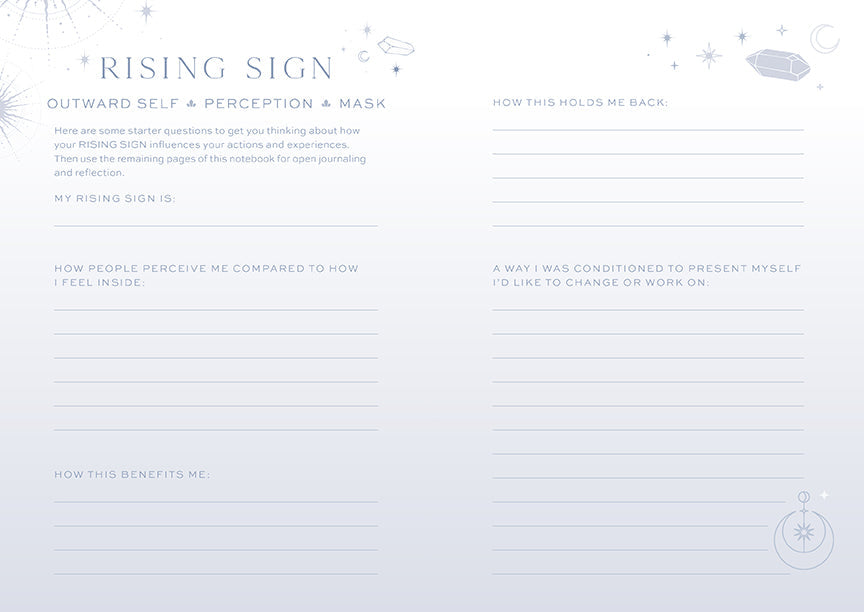 Sun Moon Rising Astrology Notebook Set Softcover Book