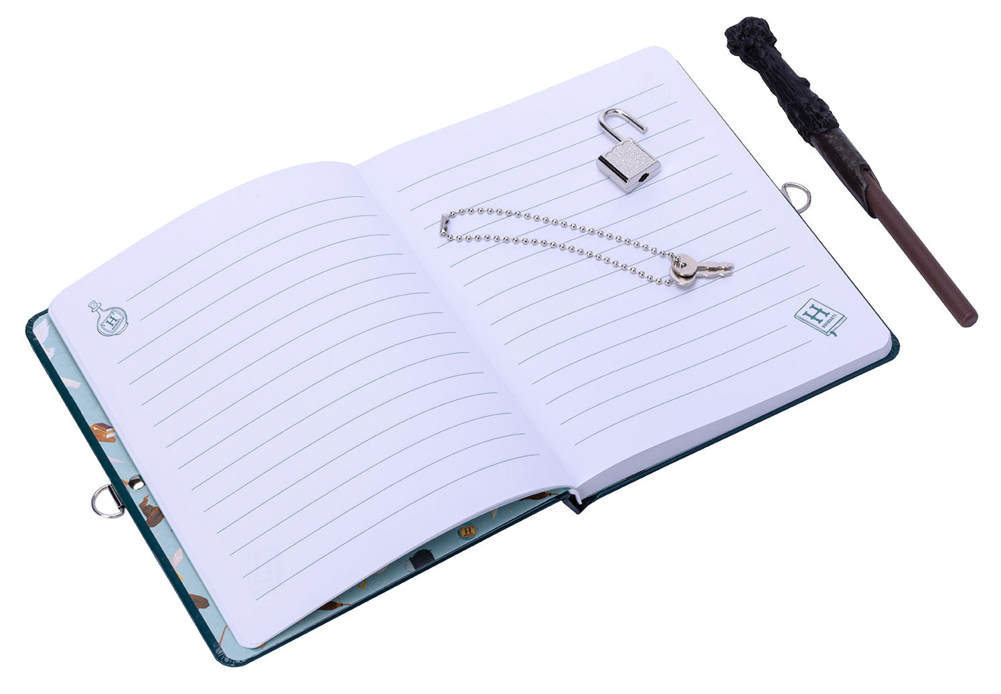 Harry Potter: Wands at the Ready Lock & Key Diary Hardcover Book