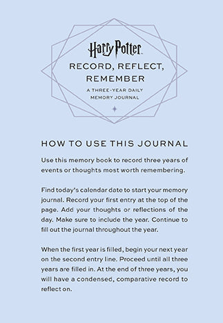 Harry Potter Memory Journal: Record, Reflect, Remember Hardcover Book