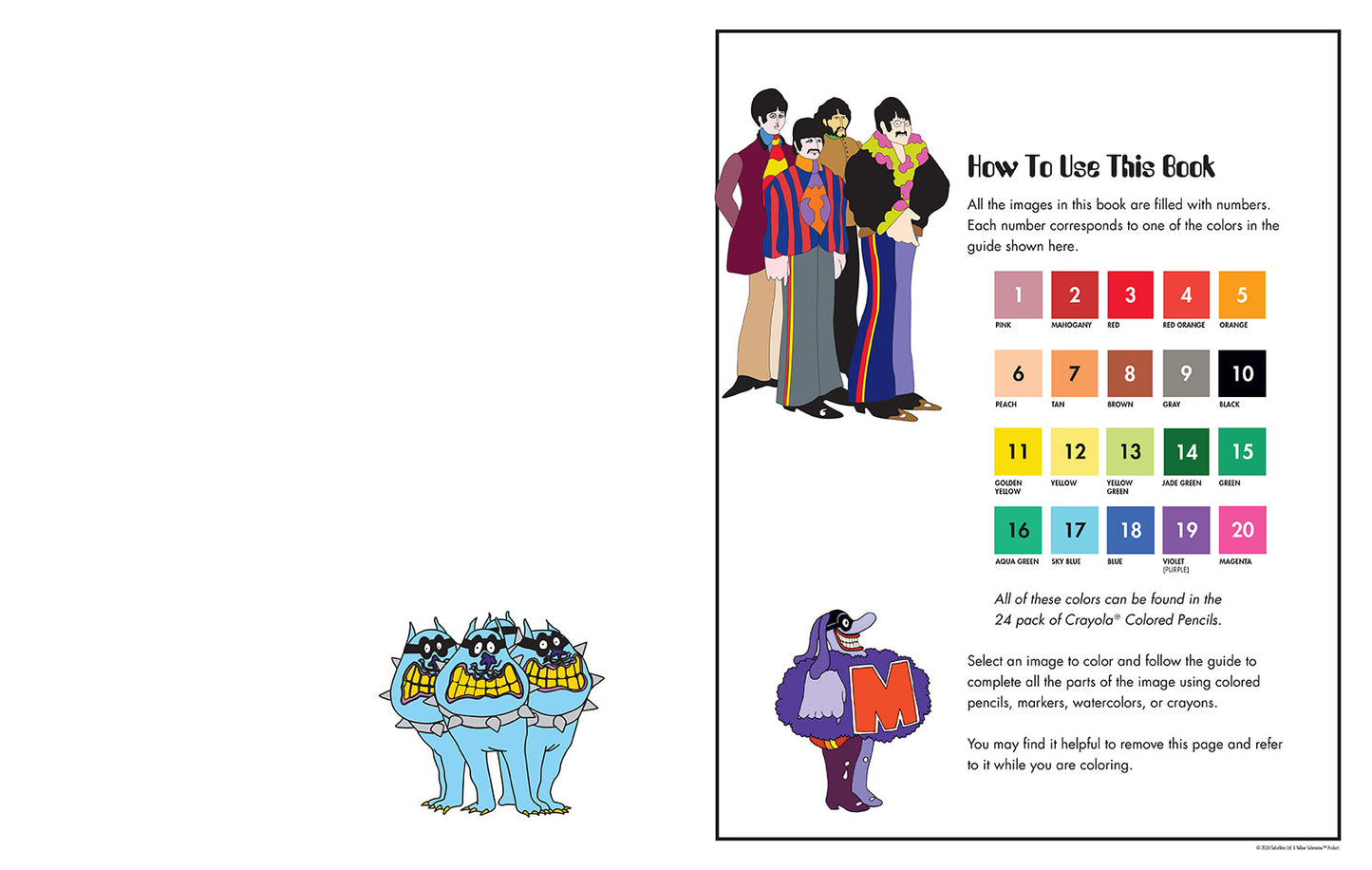 The Beatles Yellow Submarine Color by Numbers Softcover Book