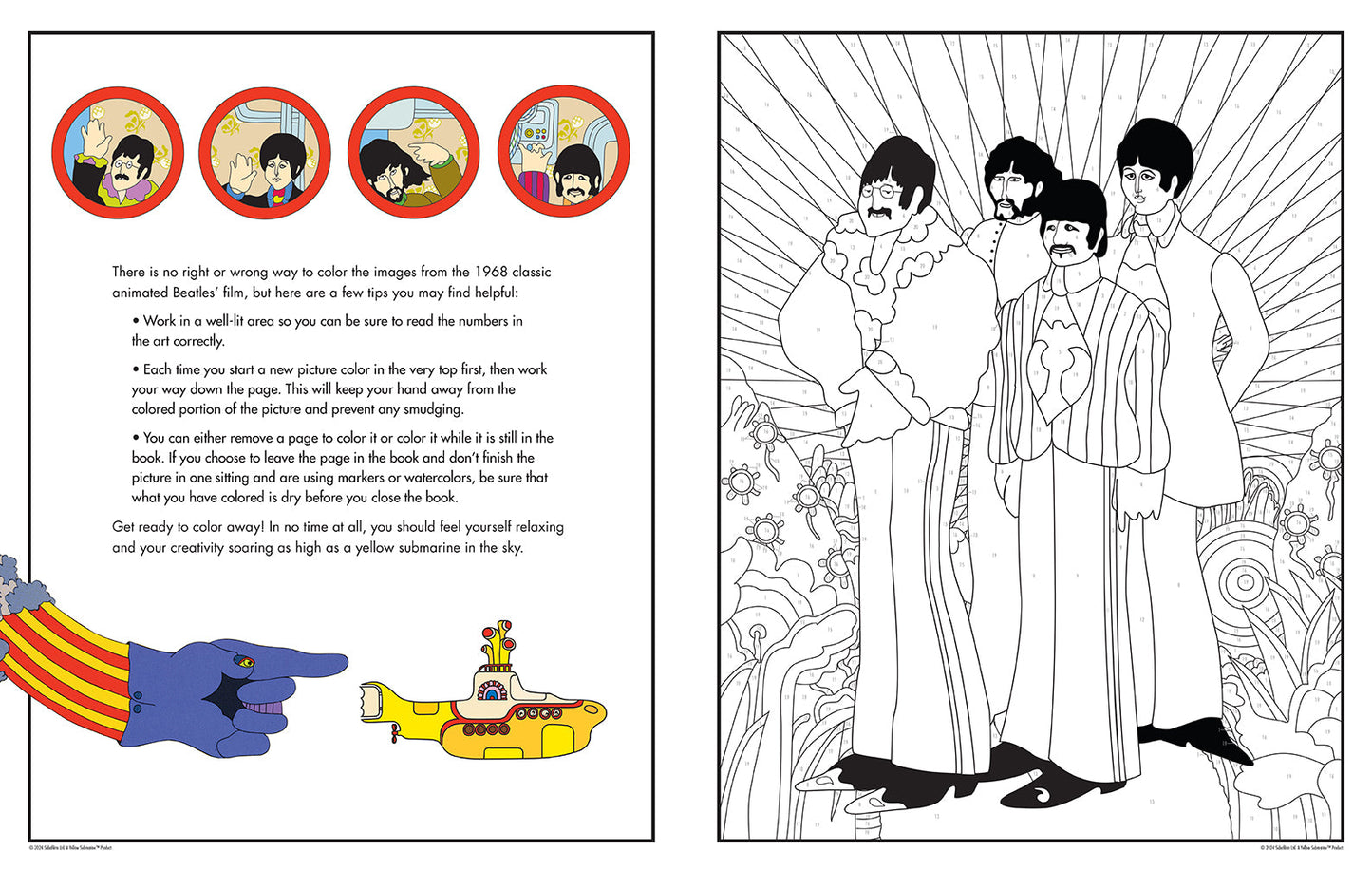 The Beatles Yellow Submarine Color by Numbers Softcover Book