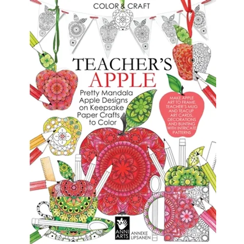 Teacher's Apple: Pretty Mandala Apple Designs on Keepsake Paper Crafts to Color