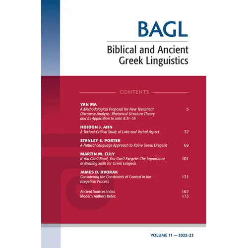 Biblical and Ancient Greek Linguistics, Volume 11