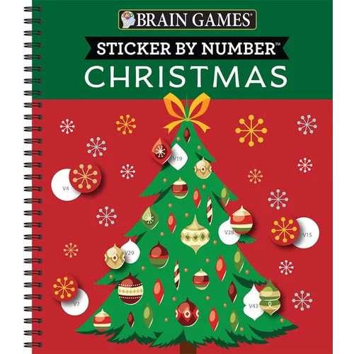 Brain Games - Sticker by Number: Christmas (28 Images to Sticker - Christmas Tree Cover): Volume 2