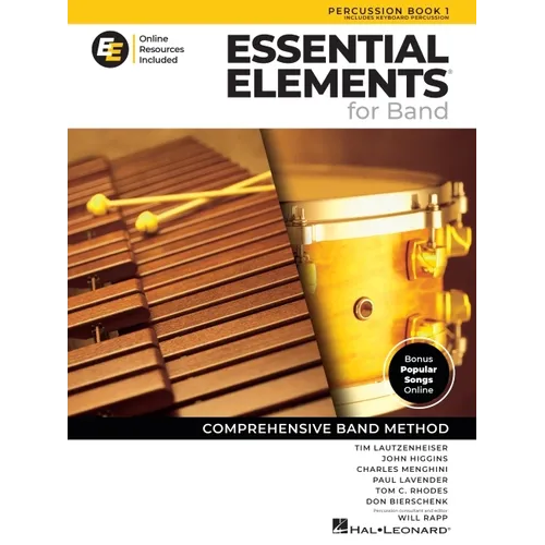 Essential Elements for Band Percussion Book 1 with Eei Online Resources Percussion Method Book and Sheet Music for Students and Teachers Band Method S