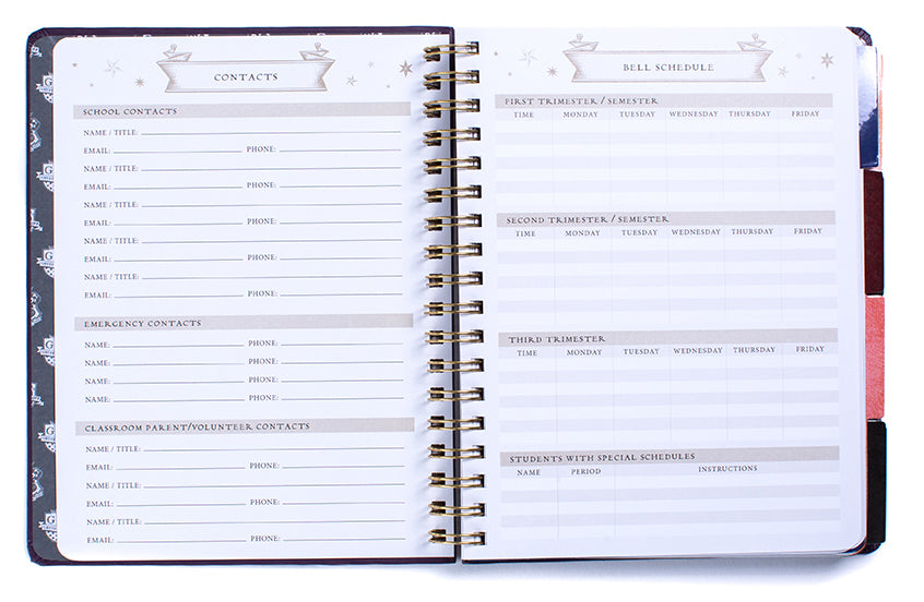 Harry Potter: Hogwarts Teacher's 12-Month Undated Planner Hardcover Book