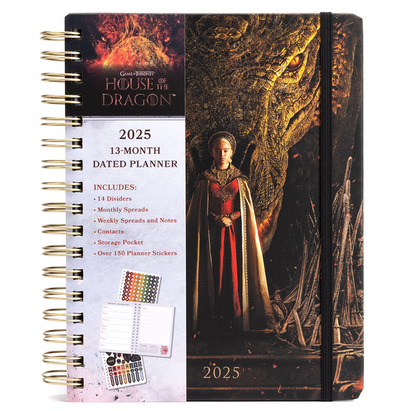 2025 House of the Dragon 13-Month Weekly Planner Hardcover Book