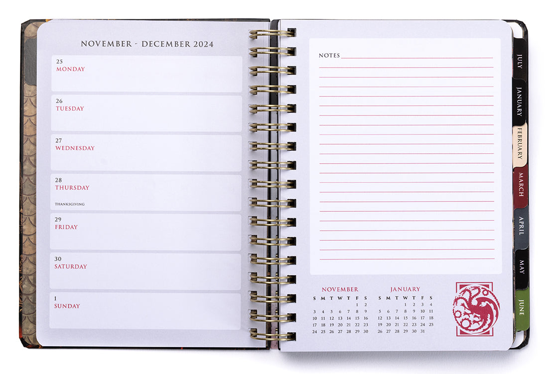 2025 House of the Dragon 13-Month Weekly Planner Hardcover Book