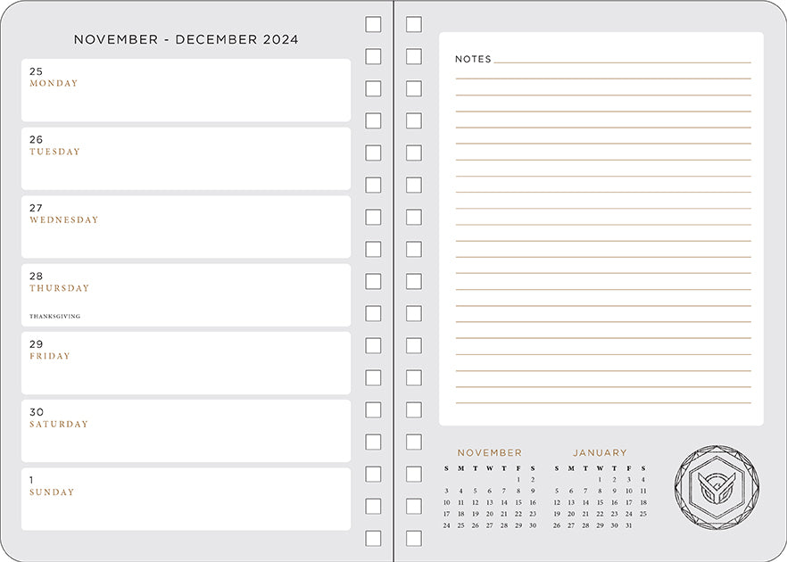 2025 Dune: Part 2 13-Month Weekly Planner Hardcover Book