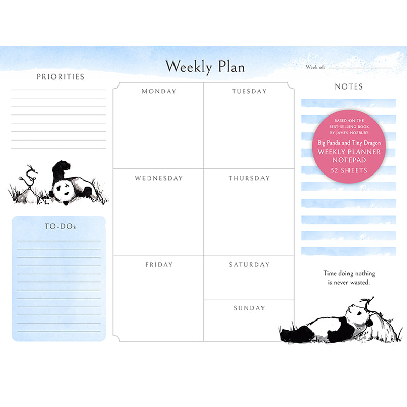 Big Panda and Tiny Dragon Weekly Planner Notepad Softcover Book