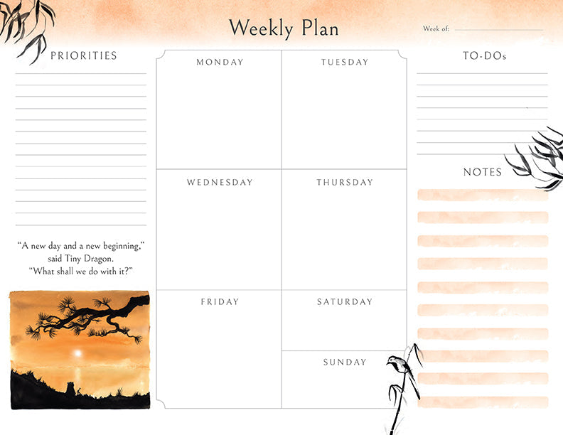 Big Panda and Tiny Dragon Weekly Planner Notepad Softcover Book