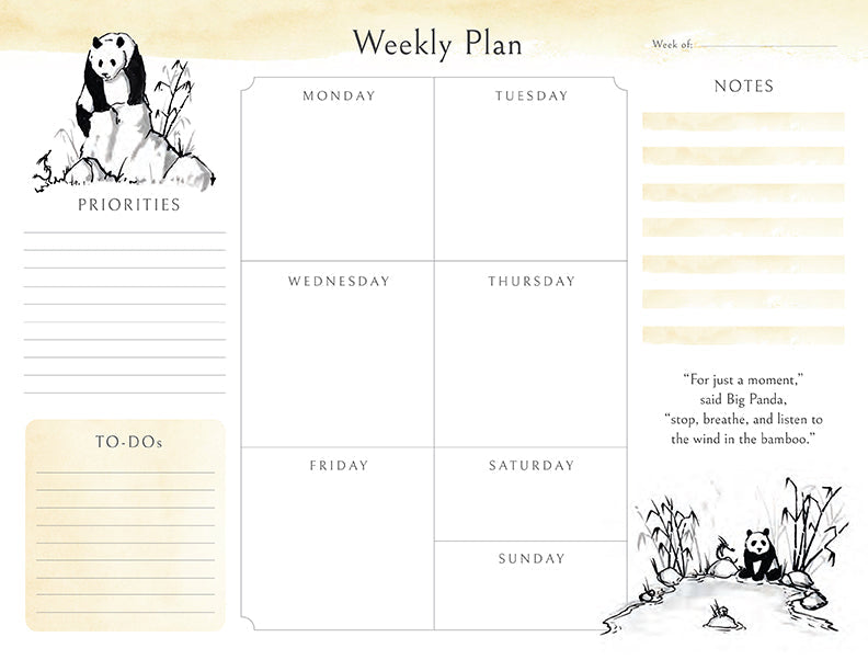 Big Panda and Tiny Dragon Weekly Planner Notepad Softcover Book