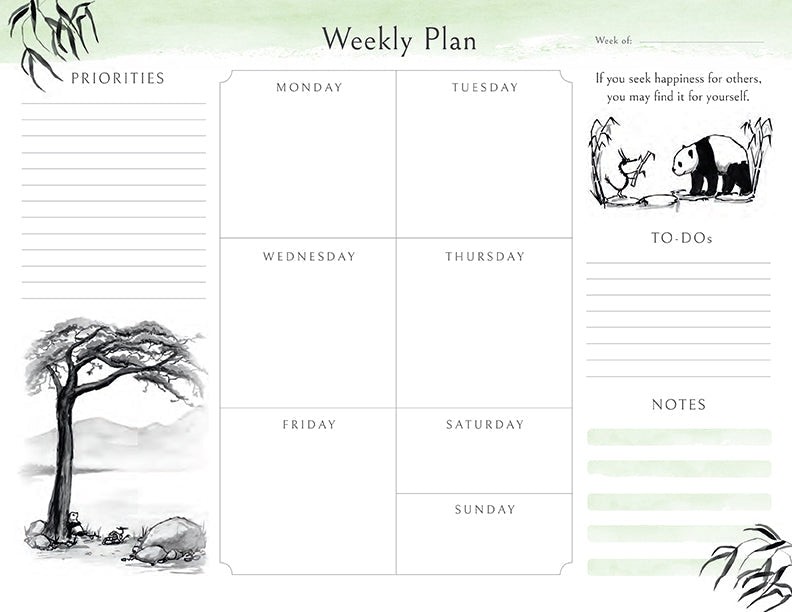 Big Panda and Tiny Dragon Weekly Planner Notepad Softcover Book