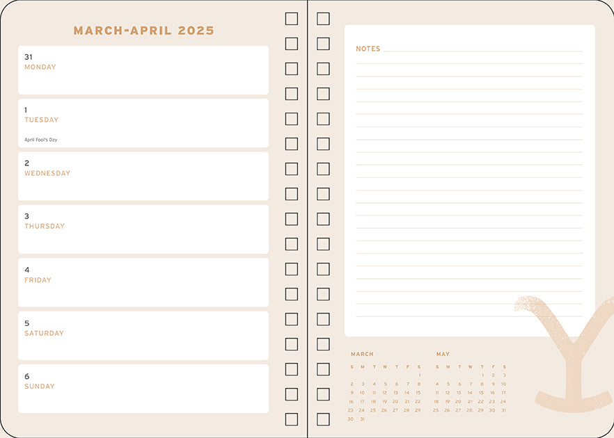 2025 Yellowstone: The Dutton Ranch 13-Month Weekly Planner Hardcover Book