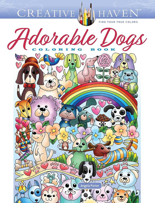 Creative Haven Adorable Dogs Coloring Book