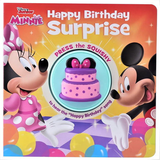 Disney Junior Minnie Mouse - Happy Birthday Surprise! Squishy Button Sound Book - Satisfying Tactile and Sensory Play - PI Kids (Play-A-Sound)