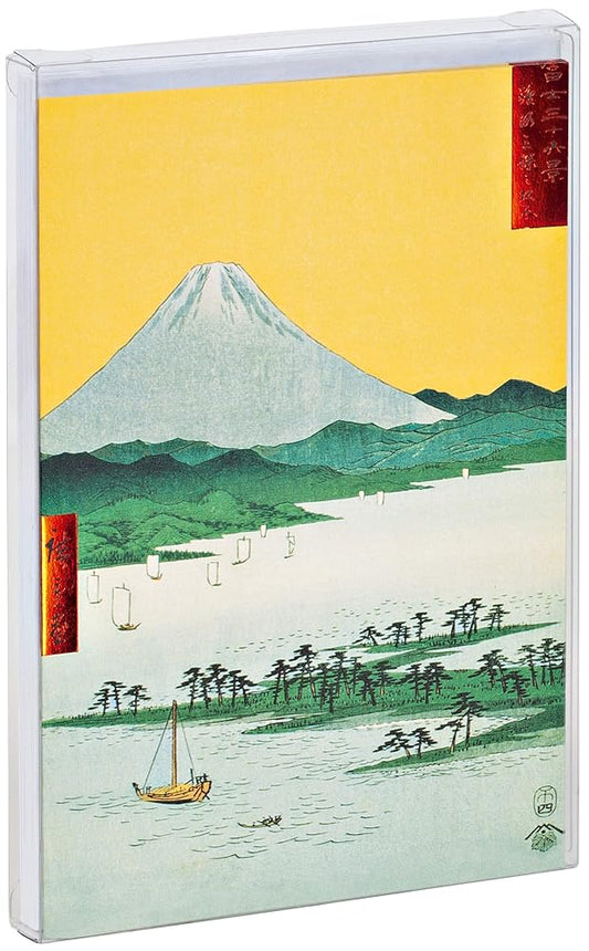 teNeues - Big Notecard Set: Hiroshige, Blank Inside, 10 Full Color Notecards with 10 Envelopes, Clear Box, Bright Foil Accents, 36 Views of Mt. Fuji: ... Size Illustrated Notecards with Envelopes