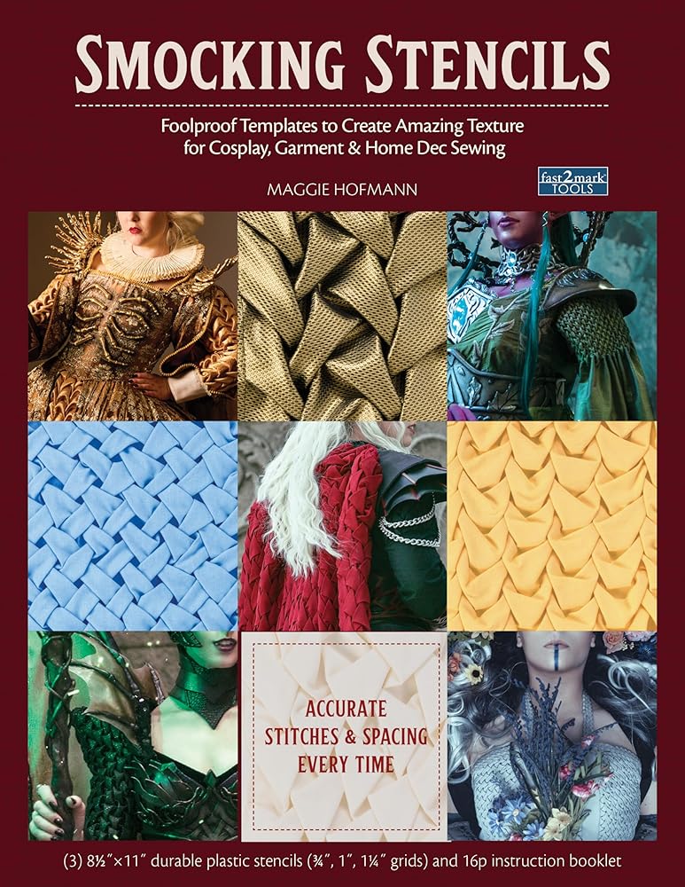 Smocking Stencils: Foolproof Templates to Create Amazing Texture for Cosplay, Garment & Home Dec Sewing (Fast2Mark)