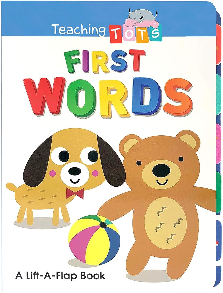 First Words - Chunky Lift-a-Flap Board Book with Tabs - Educational Children's Book - Preschool Learning - Hardcover