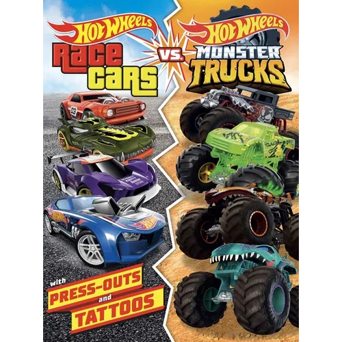 Hot Wheels: Race Cars vs. Monster Trucks: 100% Officially Licensed by Mattel, Activities, Tattoos, & Press-Out Cards for Kids Ages 4 to 8