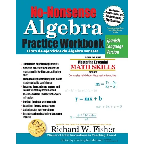 No-Nonsense Algebra Practice Workbook, Spanish Language Version