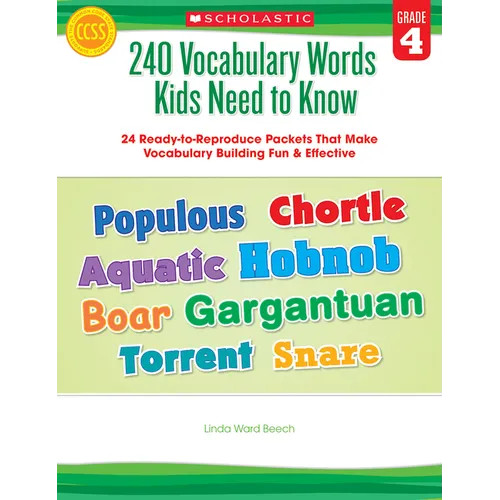 240 Vocabulary Words Kids Need to Know: Grade 4