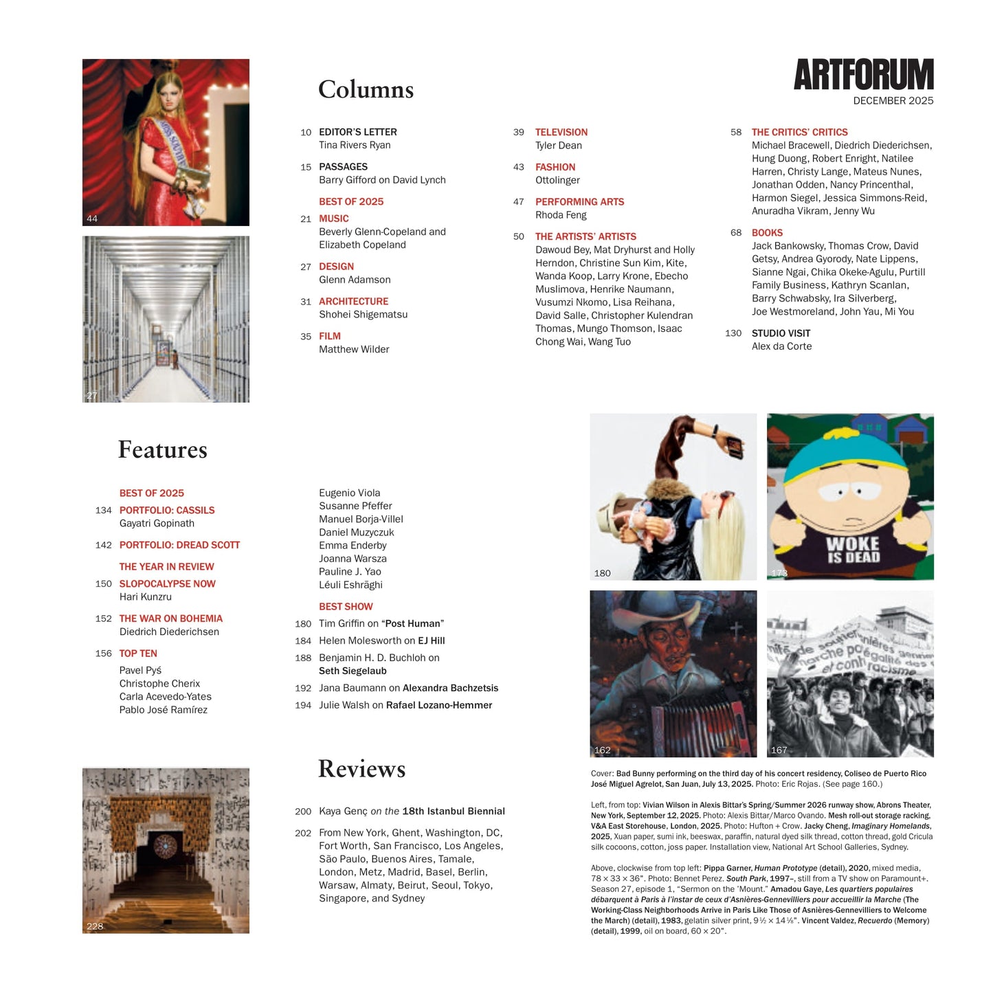 Artforum - December 2025: Year In Review, Best Shows, Artists, & Artistic Breakthroughs, Portfolios Of The Year, Top 10 Art Exhibitions & Installations, The Death of Bohemia, Slopocalypse Now & More!