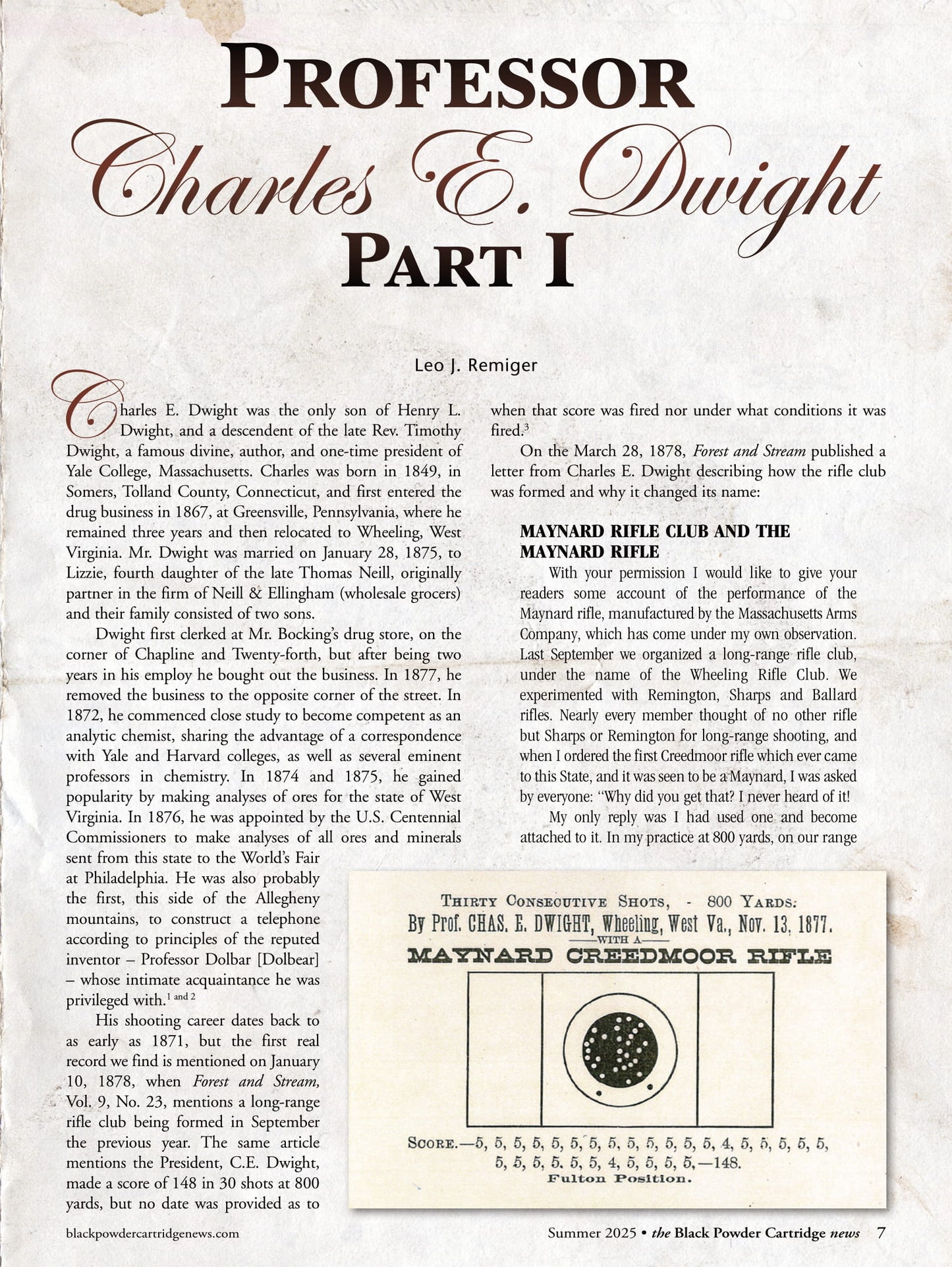 Black Powder Cartridge News - Summer 2025: The Schuetzen, Tips & Techniques For Accuracy, The .22 BPCR Silhouette, Quilted Zipper Rifle Case Reviews, Professor Charles E. Dwight & More!