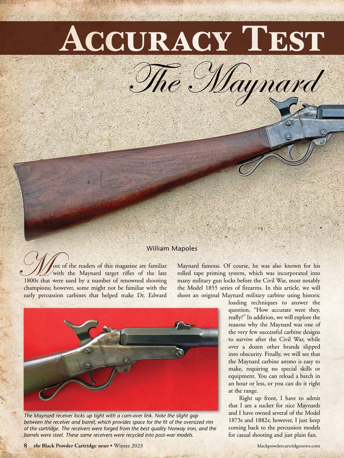 Black Powder Cartridge News - Winter 2023: 3 Historically Important Black Powder Rifles, Maynard Percussion Carbine, What's Inside An Old 44-90, Stevens Target Rifles, Hunting Wolves & Reviews!