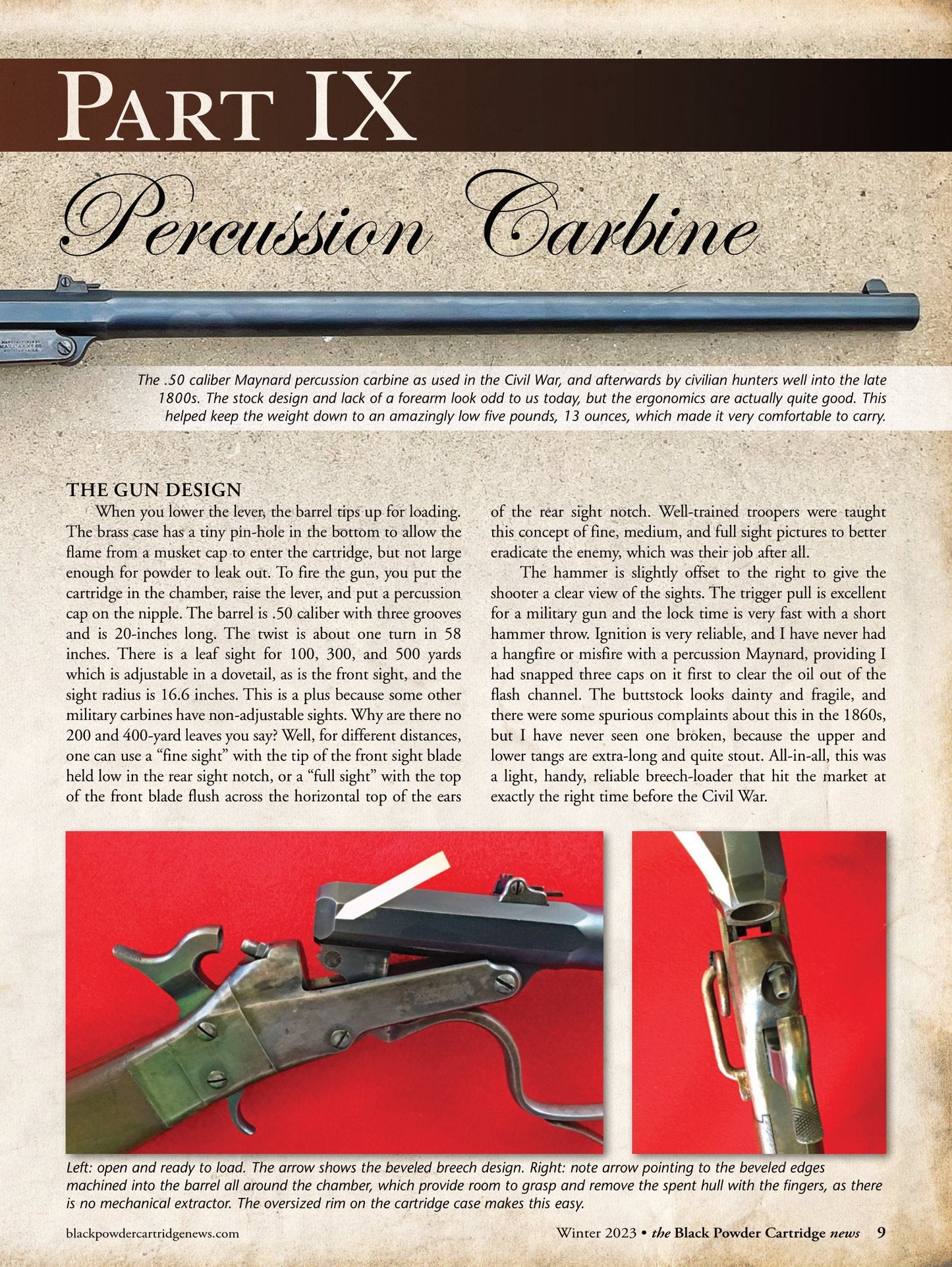 Black Powder Cartridge News - Winter 2023: 3 Historically Important Black Powder Rifles, Maynard Percussion Carbine, What's Inside An Old 44-90, Stevens Target Rifles, Hunting Wolves & Reviews!