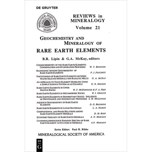 Geochemistry & Mineralogy of Rare Earth Elements
