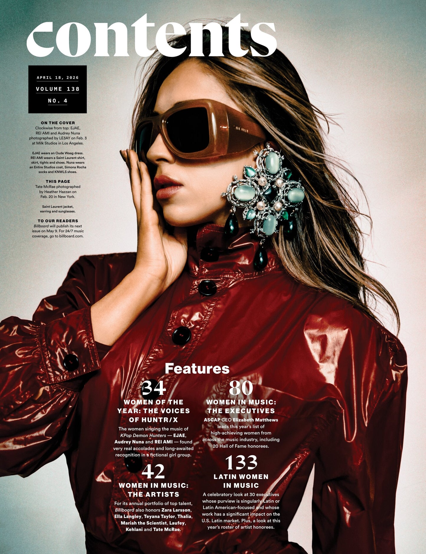 Billboard - 26.04.18 Edition: Women In Music 2026, The Voices Of HUNTR/X, The Executive ASCAP CEO Elizabeth Matthews, The Artists & Latin Women In Music, Amazon’s New Venue Initiatives & More!