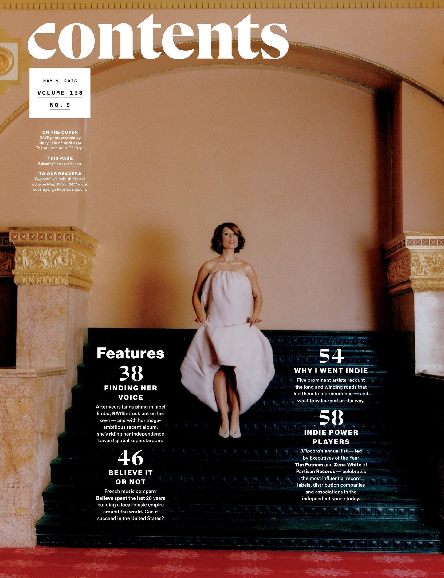 Billboard - 26.05.09 Edition: RAYE Goes Independent & Found Her Voice, Indie Power Players, Noah Kahan’s The Great Divide Adds New Chart Record, Music Business Trends, Tribeca Festival Turns 25 & More!