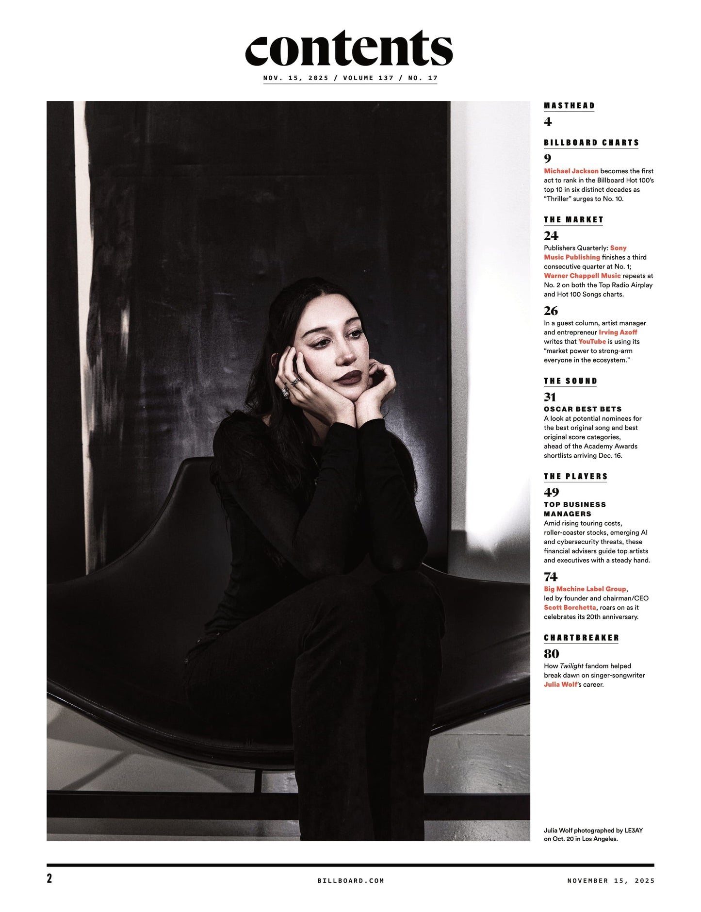 Billboard - 25.11.15 Edition: Rosalía’s Next Act, From Opera To Euphoria & Beyond, Unpacking Universal's Udio Deal, Top Business Managers, Irving Azoff's Letter To Youtube, GIRLSET Rises & More!