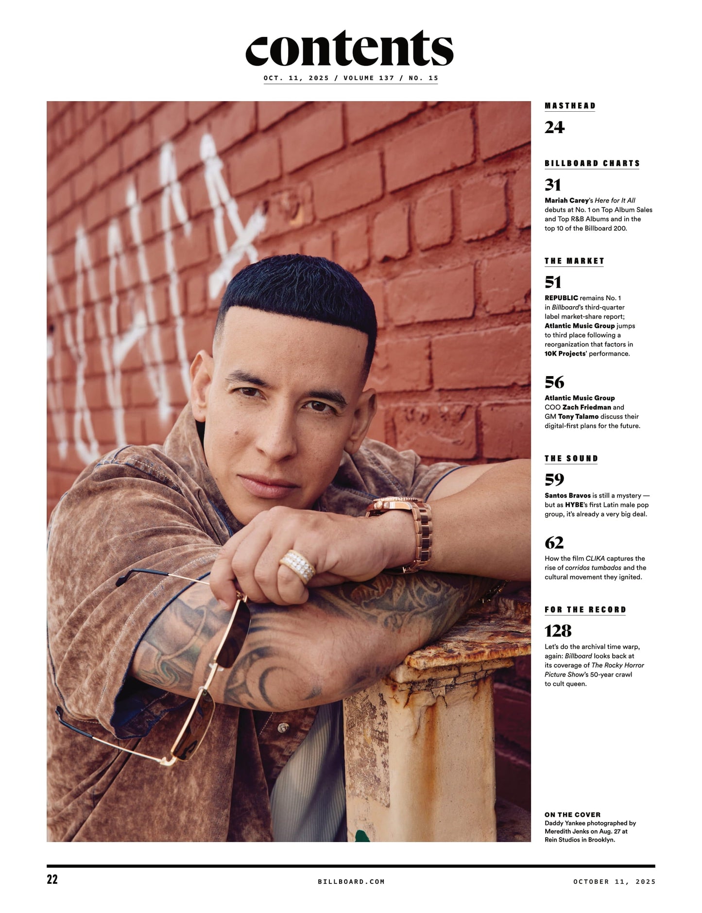 Billboard - 25.10.11 Edition: Latin Power Players, Daddy Yankee Reborn & Kali Uchis Catches Fire, Mariah Carey Tops Billboard Charts Again, The Story Behind Santos Bravos & More!