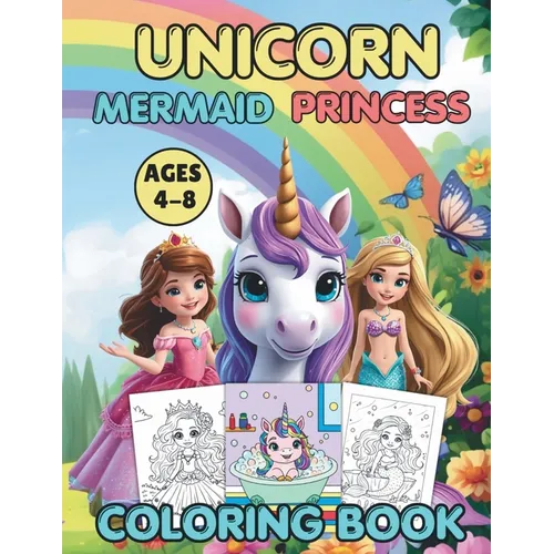 Unicorn Mermaid Princess Coloring Book For Kids