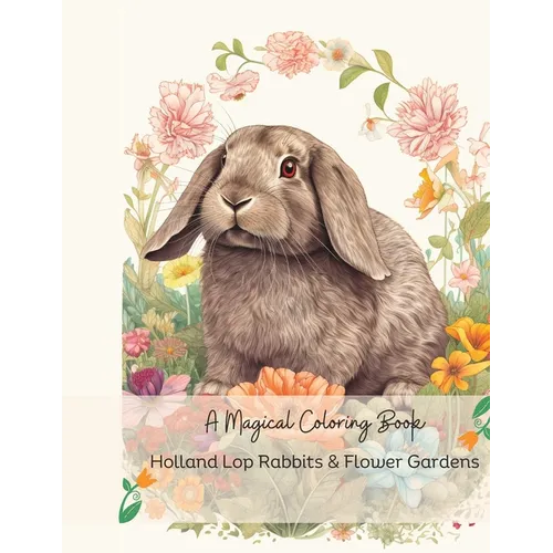 Holland Lop Rabbits & Flower Gardens: A Magical Coloring Book