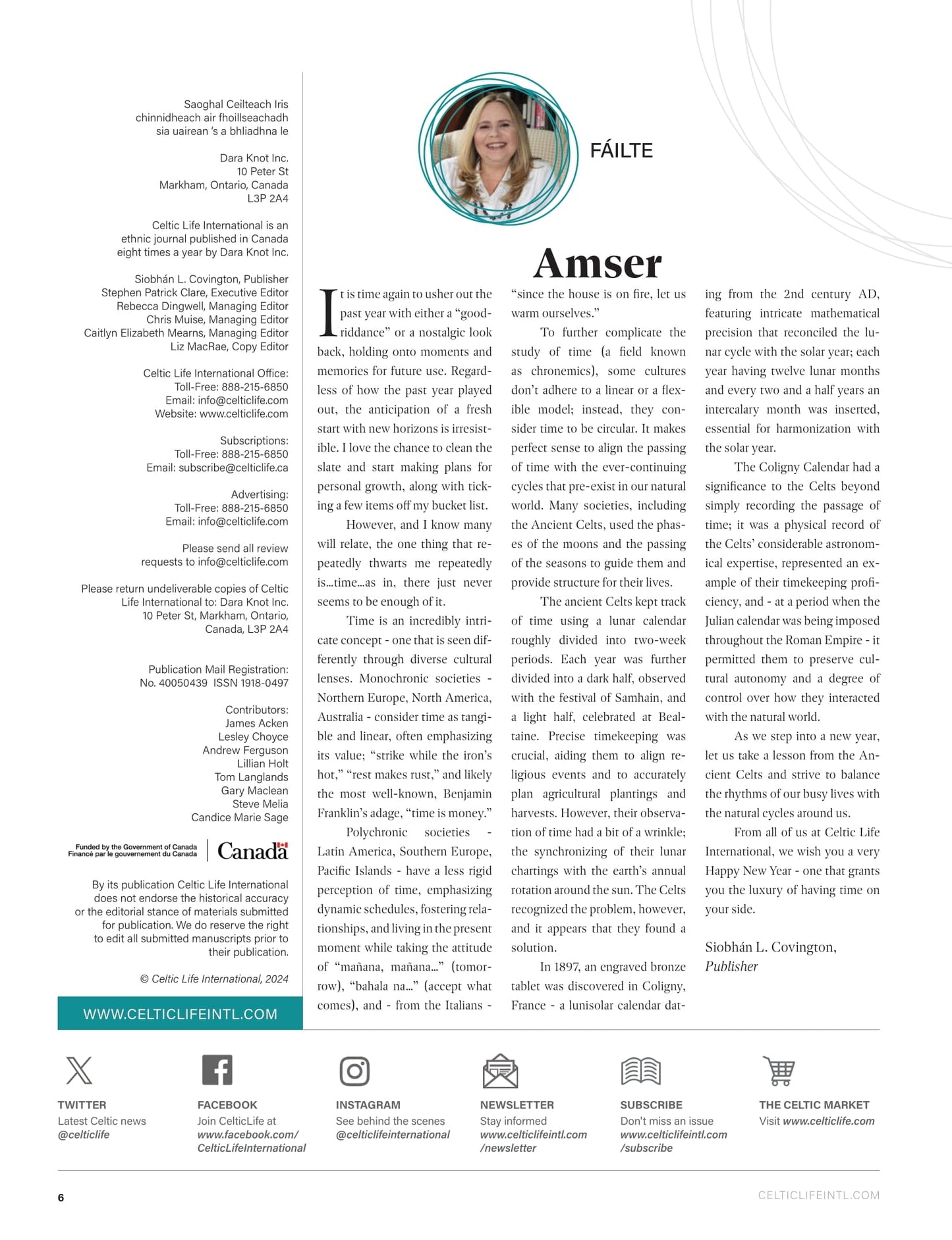Celtic Life International - Winter 2025: The Hourglass, Across The Emerald Isle, Heather O' Neill, James Marsters, Donal Skehan, Jamie Ferguson, Carl Jung, Bette MacDonald, Fiona Maclean & More!