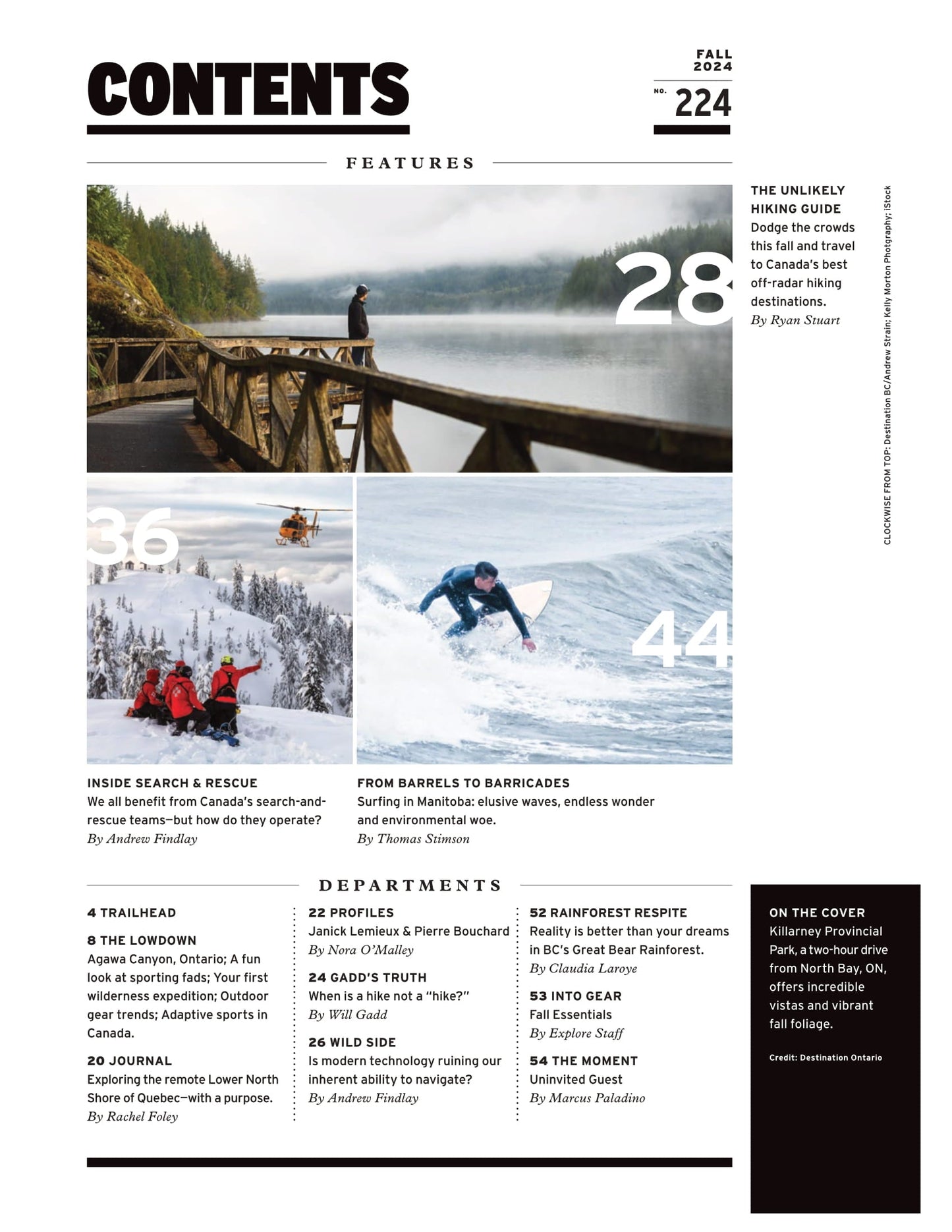 Explore - The Fall Unlikely Hiking Guide 2024: Adaptive Sports Associations, Become A Wilderness Tripper, Innovative Gear Trends, Waterfall Hunting In Ontario, Canada's Search-And-Rescue Teams & More!