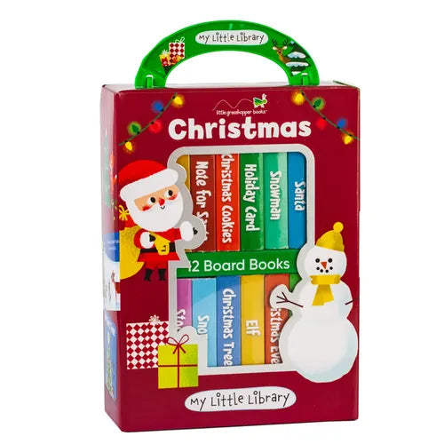 My Little Library: Christmas - 12 Mini Board Books for Babies & Toddlers First Christmas Stories with Santa, Reindeer, Snowmen and More Holiday Gift S
