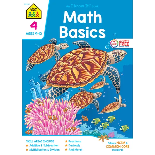 School Zone Math Basics Grade 4 Workbook