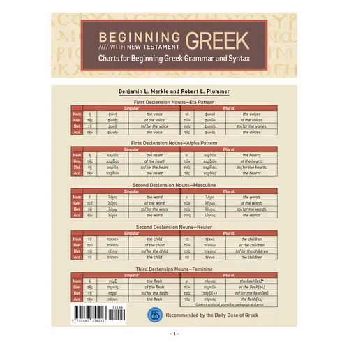 Charts for Beginning Greek Grammar and Syntax: A Quick Reference Guide to Beginning with New Testament Greek