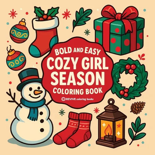 Bold & Easy Cozy Girl Season Coloring Book: Relaxing & Comfy Christmas Large Print Stress Relief Coloring-Perfect Cozy Girl Gift!