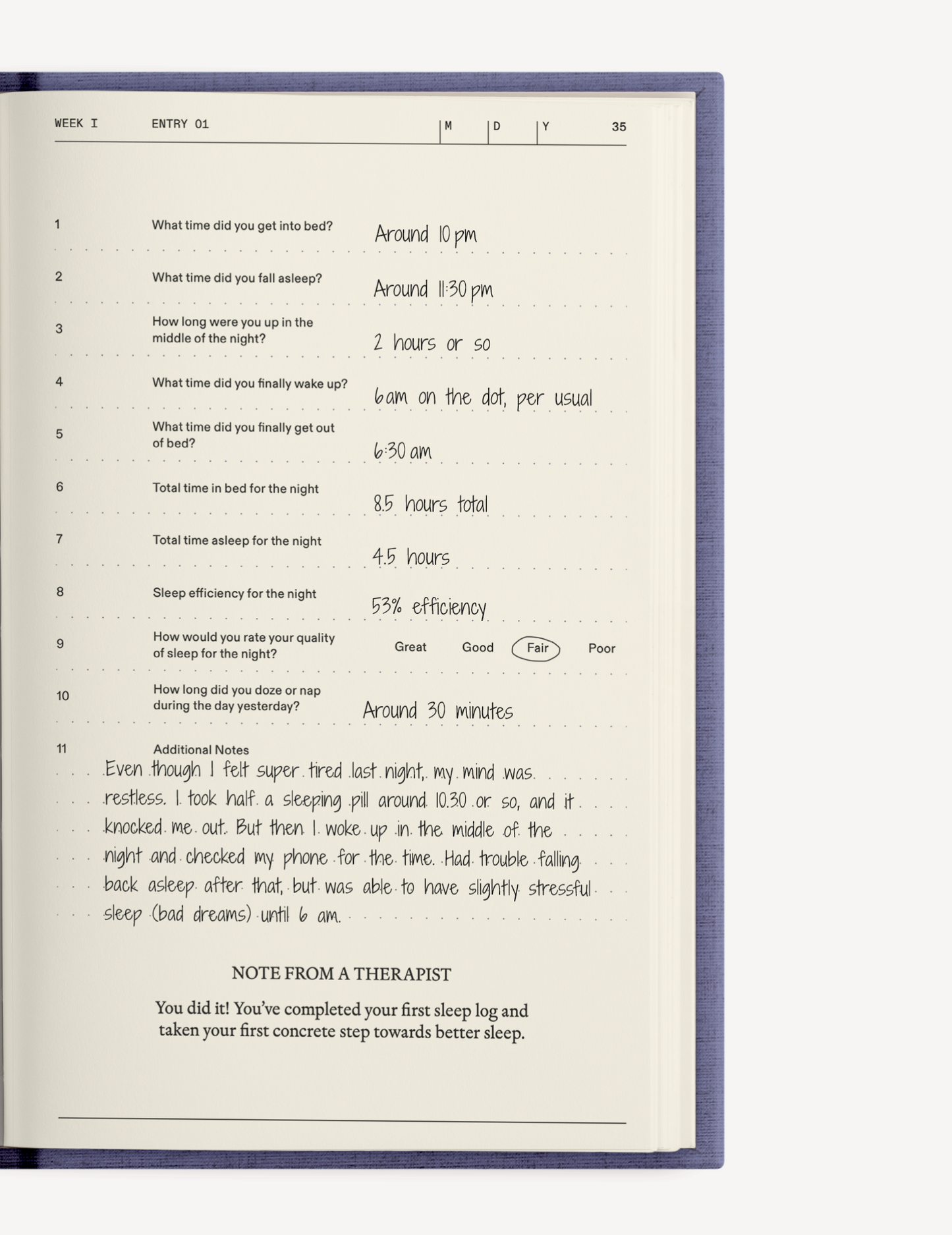 The Anti-Insomnia Therapy Notebook