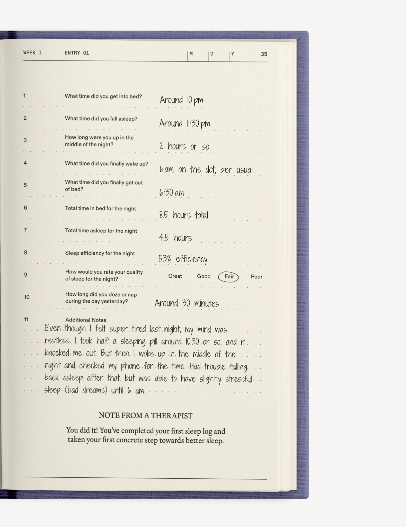 The Anti-Insomnia Therapy Notebook