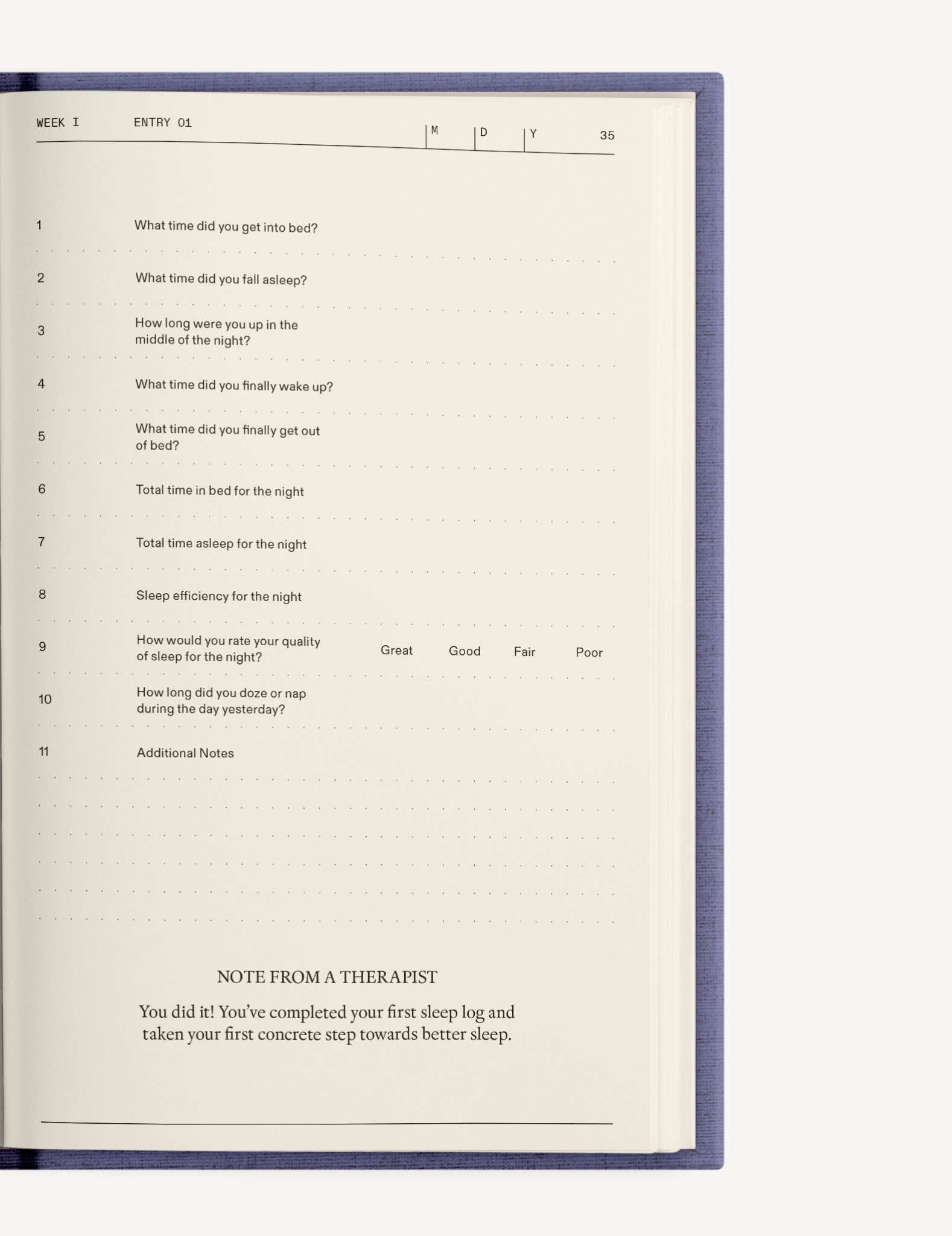 The Anti-Insomnia Therapy Notebook